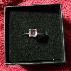 NWOT sterling silver multi color cz solitare ring size 7